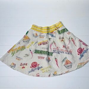 VTG Fornarina Sport Y2K Spice Market Skirt 3D Sequin Lizard Italy M Rare Archive